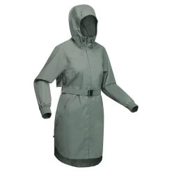 Quechua Waterproof Longline Raincoat, Women's Jackets