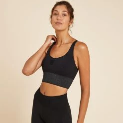 Kimjaly Long Dynamic Yoga Sports Bra - Ochre