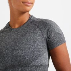 Domyos Shirts Seamless Short Sleeve Cropped Fitness T-Shirt, Women’s