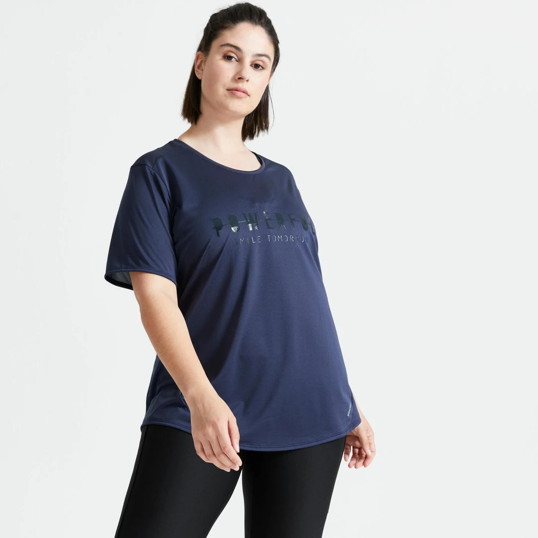 Domyos Shirts Breathable Curved Hem Workout T-Shirt, Women’s