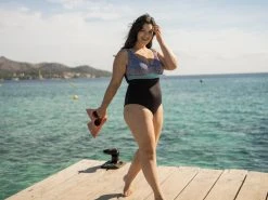 Nabaiji Swimming One-piece Sculpting Swimsuit Kaipearl Triki Leo Black