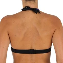 Olaian Women's Swimsuit Top Halterneck Bikini With Back Clasp Bahia Purple