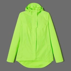 Jackets Btwin UC100, High Visibility And Waterproof City Bike Rain Jacket, Women's