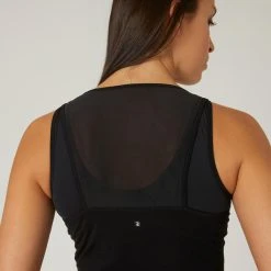 Domyos Tanks 900, Stretchy Cotton Fitness Tank Top With Built-in Bra