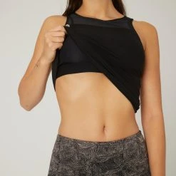 Domyos Tanks 900, Stretchy Cotton Fitness Tank Top With Built-in Bra