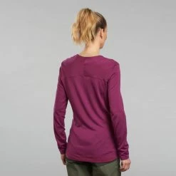 Forclaz Trek 500, Long Sleeve Merino Wool Backpacking T-Shirt, Women's Shirts