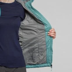 Forclaz Trek 100, 23°F Synthetic Padded Puffer Hooded Backpacking Jacket, Women's