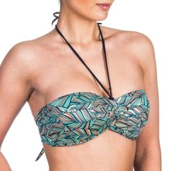 Olaian Women's Fixed Padded Cup Swimsuit Top FOLY LAETI BANDEAU Bikinis, Boardshorts