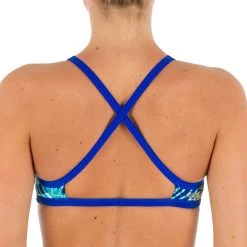 Nabaiji Women's Swimming Ultra Chlorine-Resistant Crop Top Jade Bikinis, Boardshorts