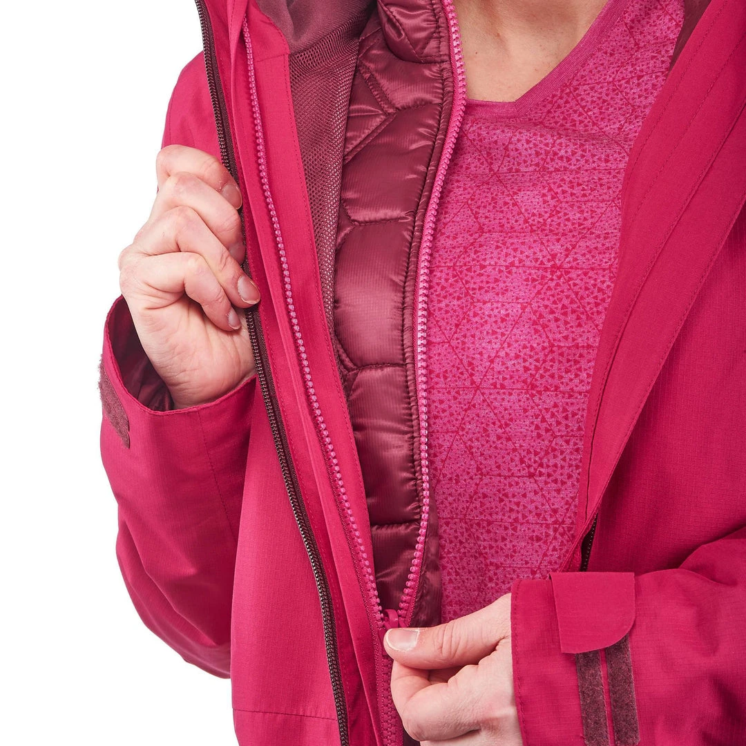 Forclaz Women's Travel 3-in-1 RainWarm 500 Jacket - Lightweight Waterproof & Insulated Backpacking Jacket 28 Forclaz Women's Travel Backpacking 3-in-1 Jacket RainWarm 500 Jackets