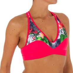 Olaian Bikinis, Boardshorts Women's Surfing Crop Top Swimsuit Top Ana