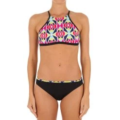 Olaian Andrea Women's Surfing Crop Top Swimsuit Top With Padded Cups - Nila Merengue Bikinis, Boardshorts