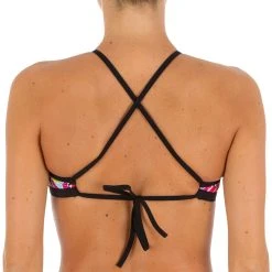 Olaian Andrea Women's Surfing Crop Top Swimsuit Top With Padded Cups - Nila Merengue Bikinis, Boardshorts