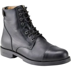 Fouganza Riding Boots Leather Lace-Up Riding Paddock Boots, Women's