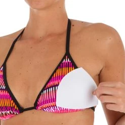 Olaian Bikinis, Boardshorts Women's Sliding Triangle Swimsuit Top With Padded Cups Mae Jazz