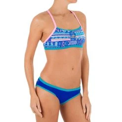 Nabaiji Women's Swimming Ultra Chlorine-Resistant Crop Top Jade Bikinis, Boardshorts