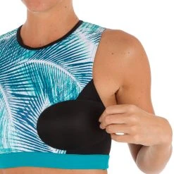 Olaian Women's Surfing Back-Zip Crop Top Carla Bondi Bikinis, Boardshorts