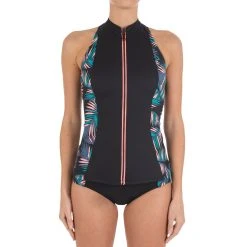 Tribord Bikinis, Boardshorts Women's Surfing Exposed Upper Back Windbreaking Zippered Vest Zoe Palmy
