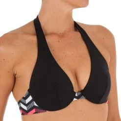 Olaian Bikinis, Boardshorts Women's Underwire Halterneck Swimsuit Top ELLA LARA