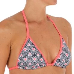 Olaian Bikinis, Boardshorts Women's Removable Padded Cup Sliding Triangle Swimsuit Top Mae Dima