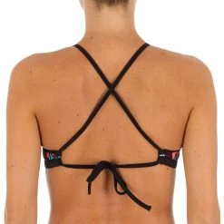 Tribord Olaian Andrea, Surfing Crop Top Swimsuit Top With Padded Cups, Women's