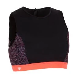 Olaian Bikinis, Boardshorts Women's Surfing Back-Zip Crop Top Carla Shine