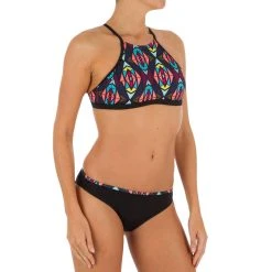 Tribord Olaian Andrea, Surfing Crop Top Swimsuit Top With Padded Cups, Women's