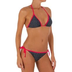 Olaian Women's Sliding Triangle Swimsuit Top With Padded Cups Mae Bikinis, Boardshorts